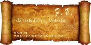 Földvári Vitold névjegykártya